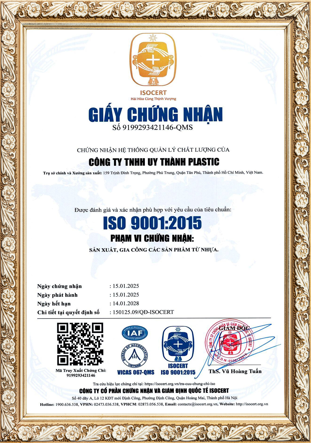Xưởng Gia Công Ép Nhựa Uy Thành